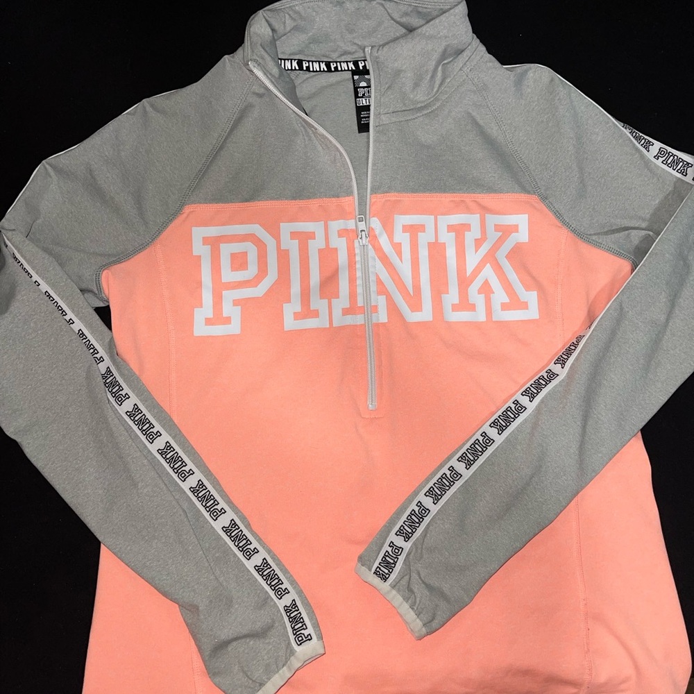 vs pink cropped jacket, size L